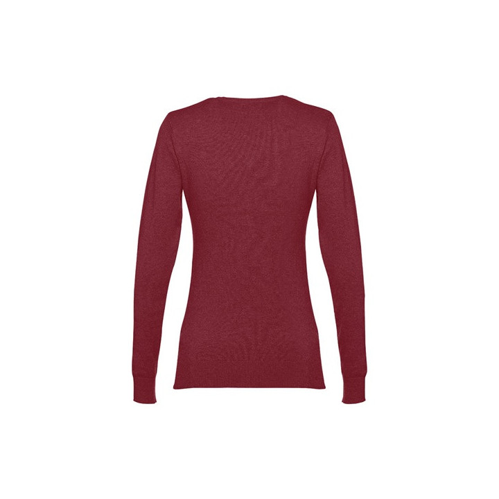 THC MILAN WOMEN. Pullover com decote em" V" para senhora em algodão e poliamida