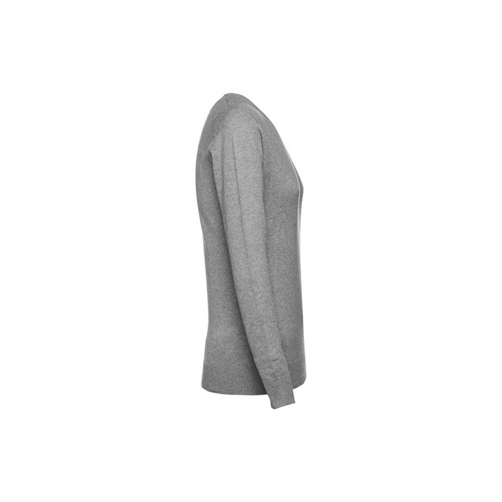 THC MILAN WOMEN. Pullover com decote em" V" para senhora em algodão e poliamida