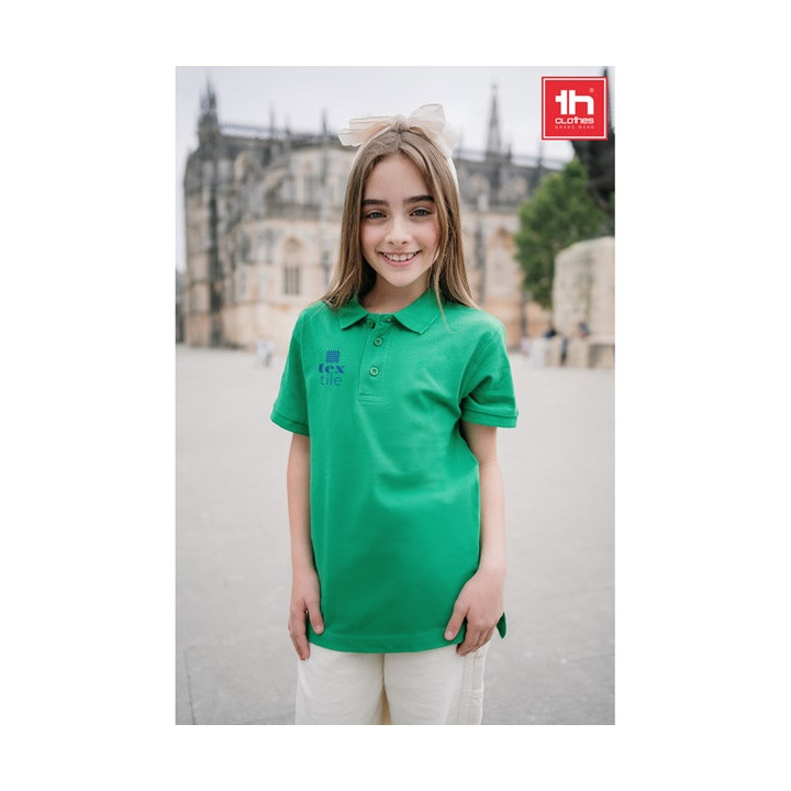 THC ADAM KIDS. Polo para criança (unissexo) de manga curta em algodão