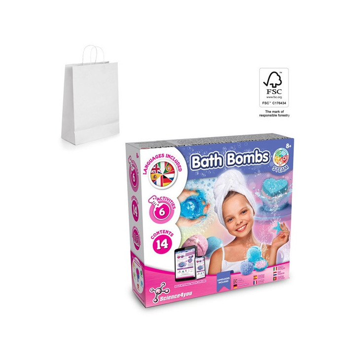 Bath Bombs Kit II. Brinquedo didático fornecido com saco de oferta em papel kraft (90 g/m²), feito de material certificado F...