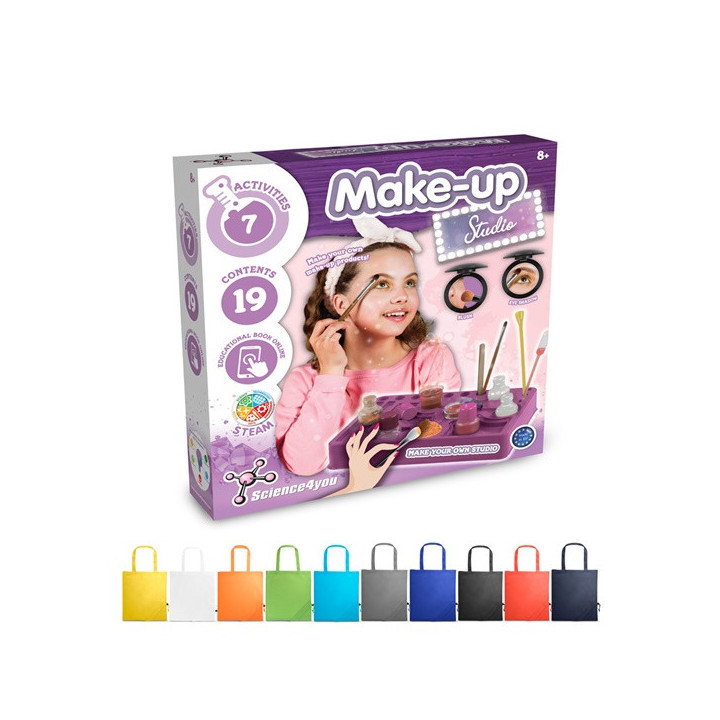 Makeup Studio Kit II. Kit didático fornecido com saco de oferta dobrável em 190T