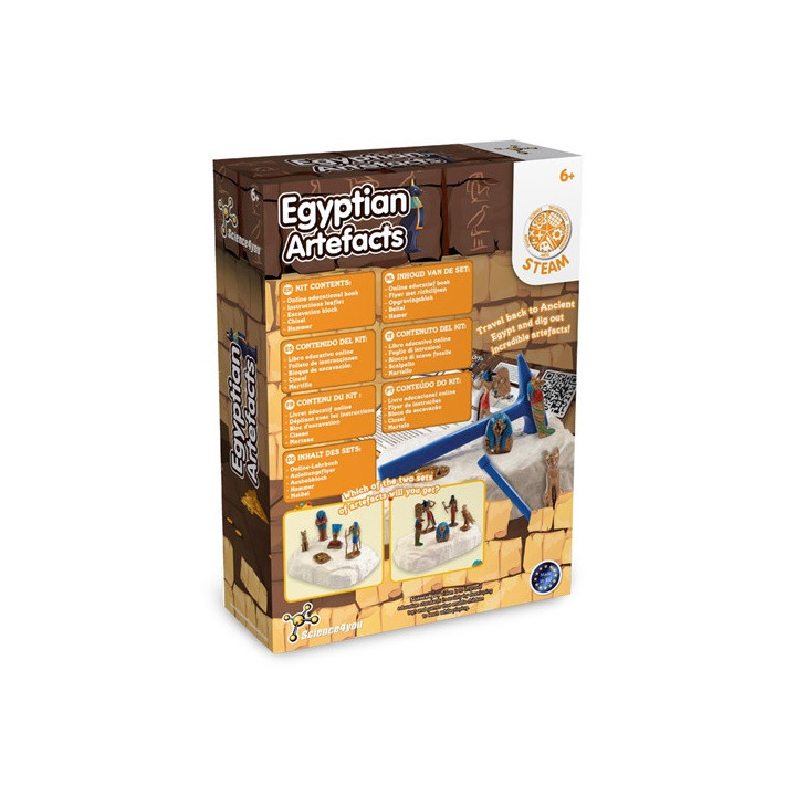 Ancient Egypt Excavation Kit II. Jogo didático fornecido com saco de oferta em papel kraft (90 g/m²), feito de material cert...