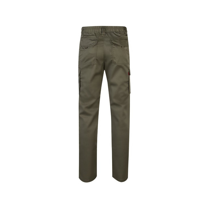 VL LUGH. Calças stretch multibolsos (240g/m²) em algodão (46%), EME (38%) e poliéster (16%)