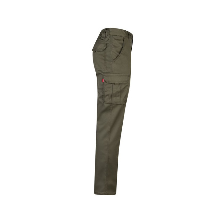 VL LUGH. Calças stretch multibolsos (240g/m²) em algodão (46%), EME (38%) e poliéster (16%)