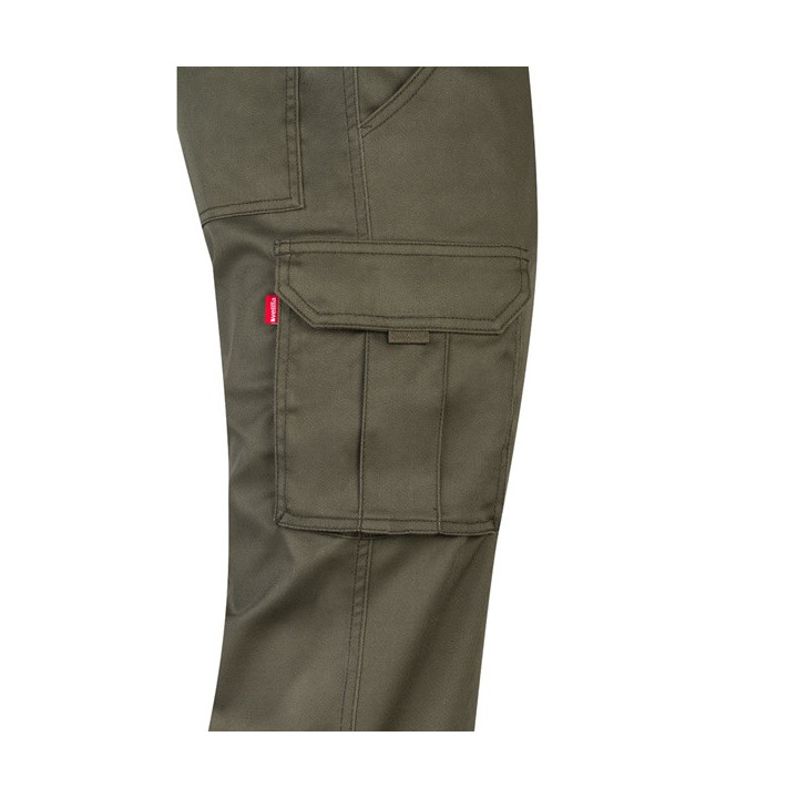 VL LUGH. Calças stretch multibolsos (240g/m²) em algodão (46%), EME (38%) e poliéster (16%)