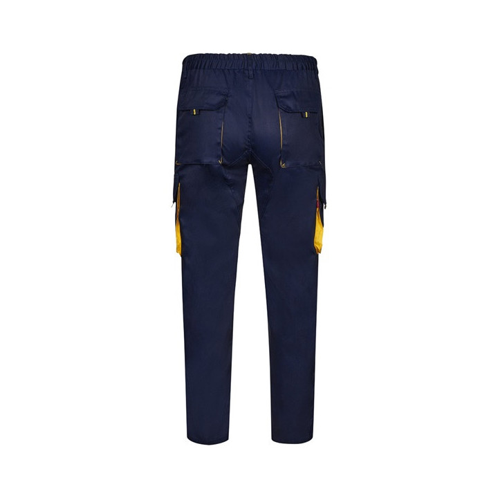 VL HYPNOS. Calças bicolor em sarja multibolsos (200g/m²), em algodão (35%) e poliéster (65%)