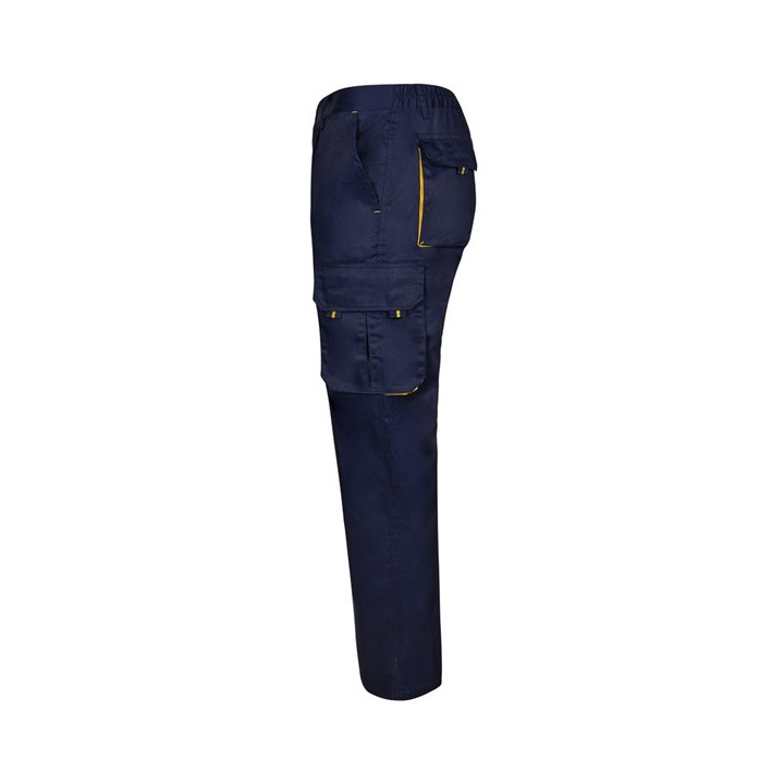 VL HYPNOS. Calças bicolor em sarja multibolsos (200g/m²), em algodão (35%) e poliéster (65%)