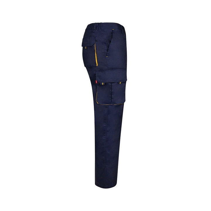 VL HYPNOS. Calças bicolor em sarja multibolsos (200g/m²), em algodão (35%) e poliéster (65%)