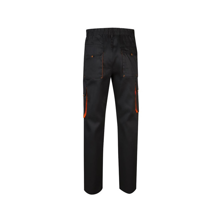 VL HYPNOS. Calças bicolor em sarja multibolsos (200g/m²), em algodão (35%) e poliéster (65%)
