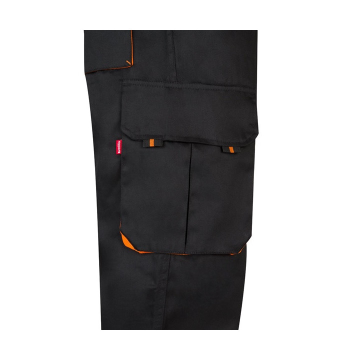 VL HYPNOS. Calças bicolor em sarja multibolsos (200g/m²), em algodão (35%) e poliéster (65%)