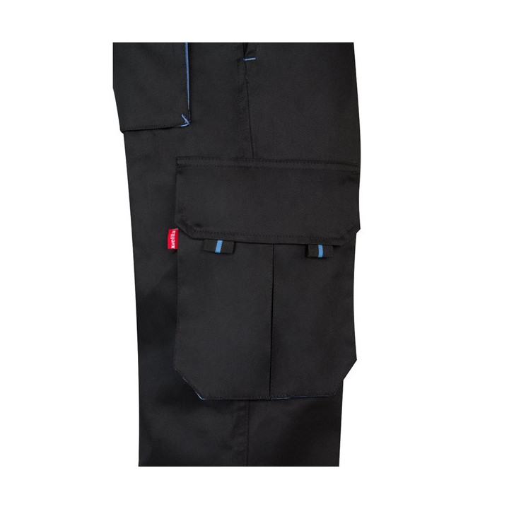 VL HYPNOS. Calças bicolor em sarja multibolsos (200g/m²), em algodão (35%) e poliéster (65%)