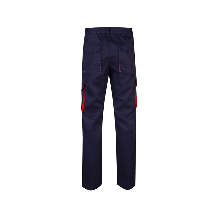VL HYPNOS. Calças bicolor em sarja multibolsos (200g/m²), em algodão (35%) e poliéster (65%)