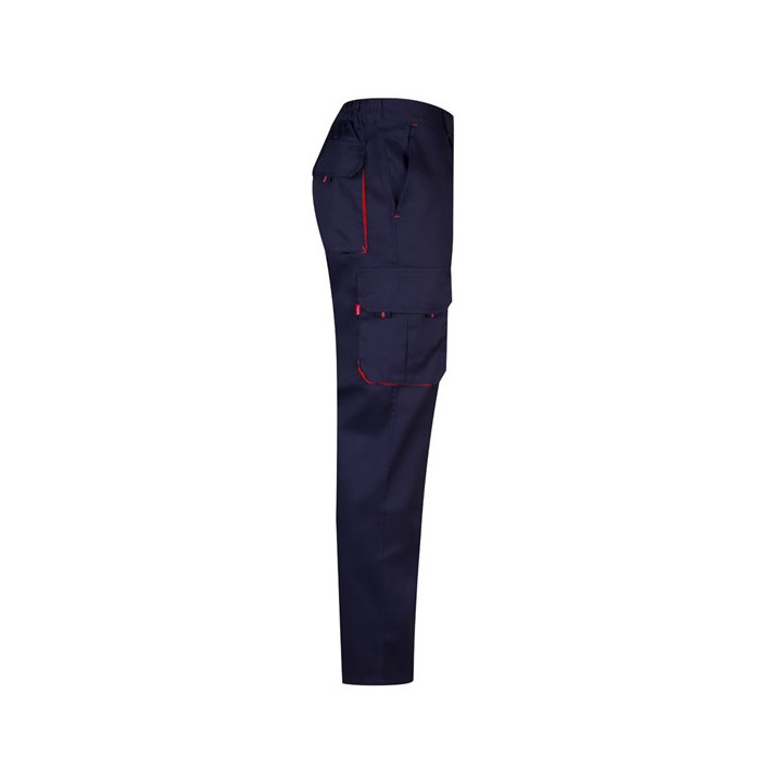 VL HYPNOS. Calças bicolor em sarja multibolsos (200g/m²), em algodão (35%) e poliéster (65%)