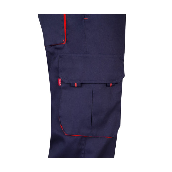 VL HYPNOS. Calças bicolor em sarja multibolsos (200g/m²), em algodão (35%) e poliéster (65%)
