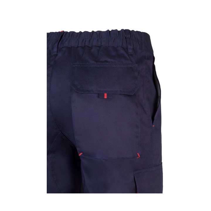 VL HYPNOS. Calças bicolor em sarja multibolsos (200g/m²), em algodão (35%) e poliéster (65%)