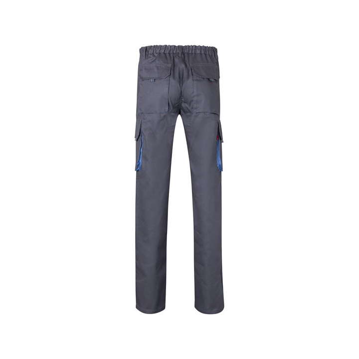 VL HYPNOS. Calças bicolor em sarja multibolsos (200g/m²), em algodão (35%) e poliéster (65%)