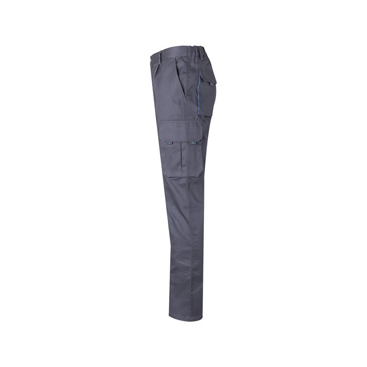 VL HYPNOS. Calças bicolor em sarja multibolsos (200g/m²), em algodão (35%) e poliéster (65%)