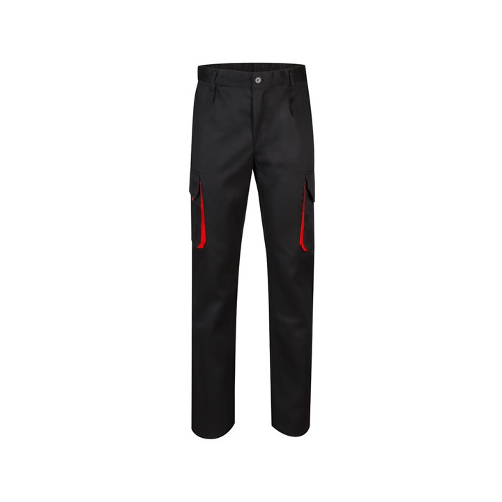 VL HYPNOS. Calças bicolor em sarja multibolsos (200g/m²), em algodão (35%) e poliéster (65%)