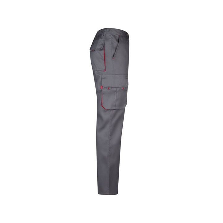 VL HYPNOS. Calças bicolor em sarja multibolsos (200g/m²), em algodão (35%) e poliéster (65%)