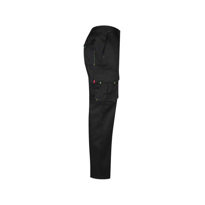 VL HYPNOS. Calças bicolor em sarja multibolsos (200g/m²), em algodão (35%) e poliéster (65%)