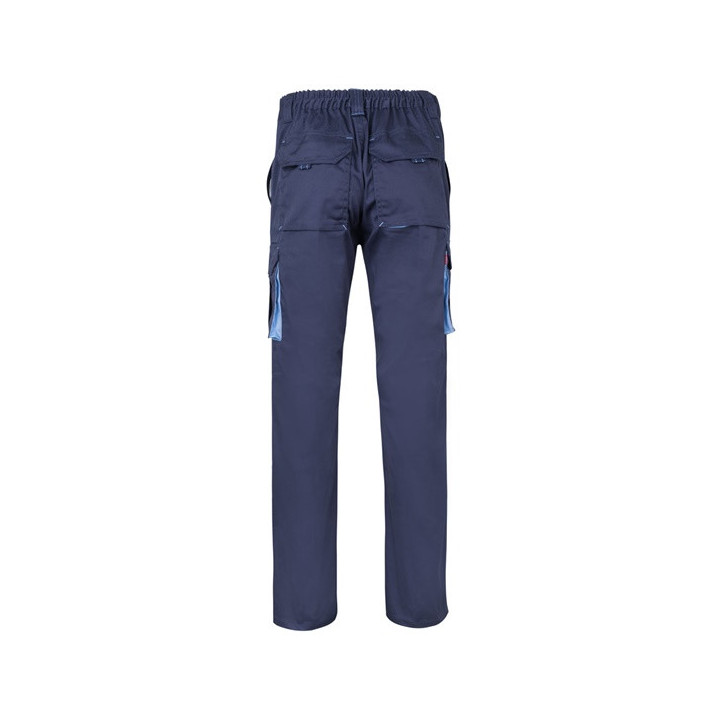 VL HYPNOS. Calças bicolor em sarja multibolsos (200g/m²), em algodão (35%) e poliéster (65%)