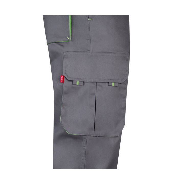VL HYPNOS. Calças bicolor em sarja multibolsos (200g/m²), em algodão (35%) e poliéster (65%)