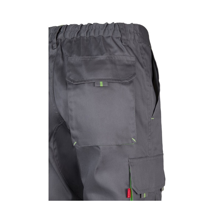 VL HYPNOS. Calças bicolor em sarja multibolsos (200g/m²), em algodão (35%) e poliéster (65%)