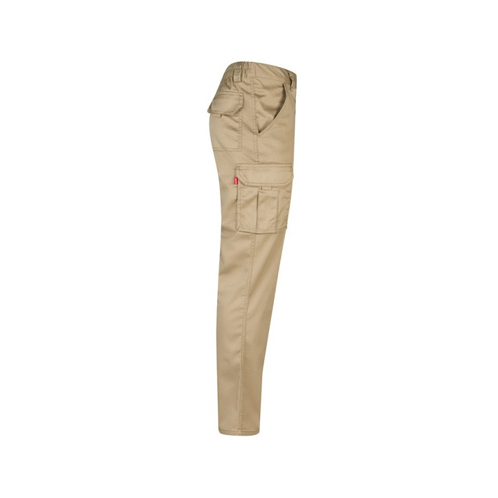 VL PAN. Calças stretch multibolsos (290g/m²), em algodão (46%), EME (38%) e poliéster (16%)