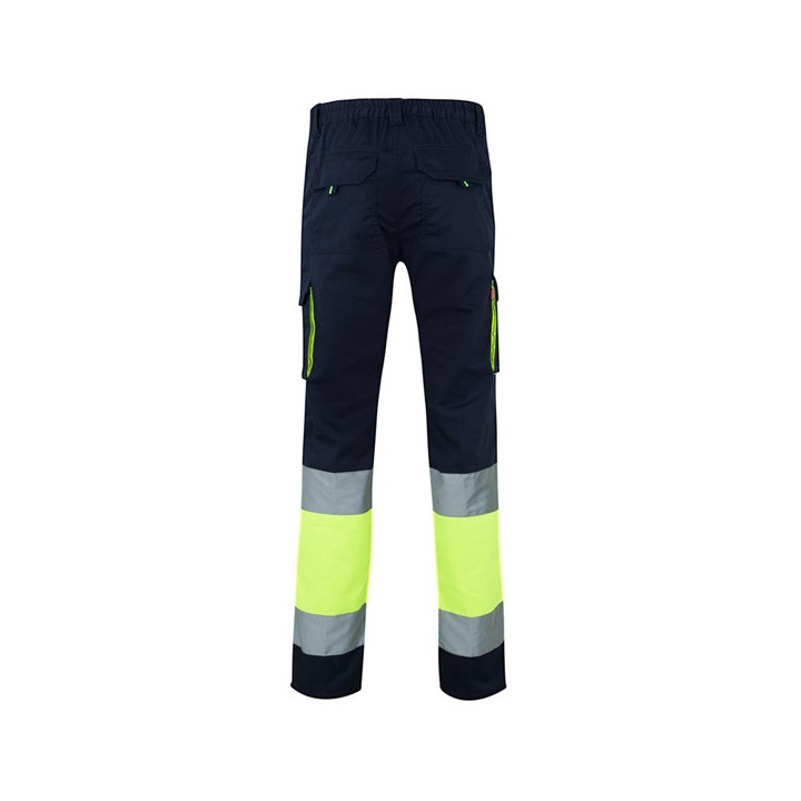 VL ZEUS LARGE. Calças stretch bicolor multibolsos (240g/m²), em algodão (46%), EME (38%) e poliéster (16%)