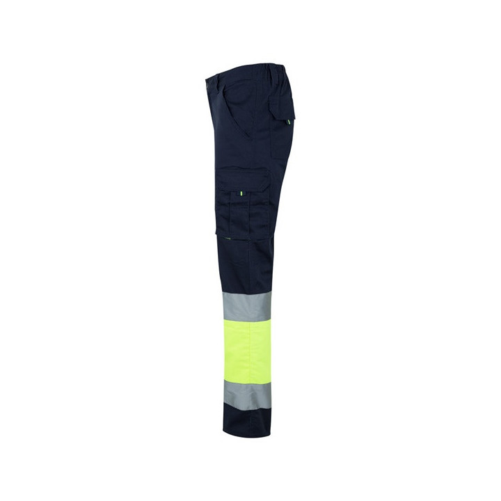 VL ZEUS LARGE. Calças stretch bicolor multibolsos (240g/m²), em algodão (46%), EME (38%) e poliéster (16%)