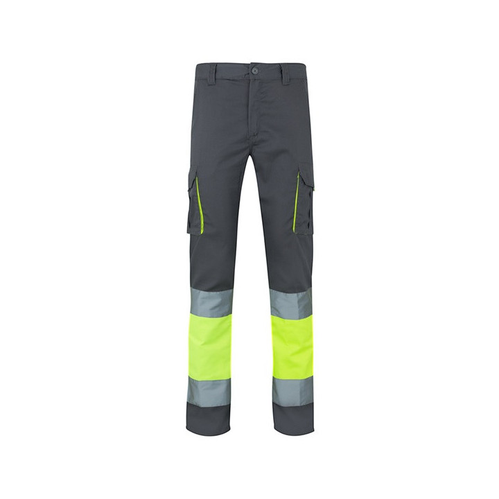 VL ZEUS LARGE. Calças stretch bicolor multibolsos (240g/m²), em algodão (46%), EME (38%) e poliéster (16%)