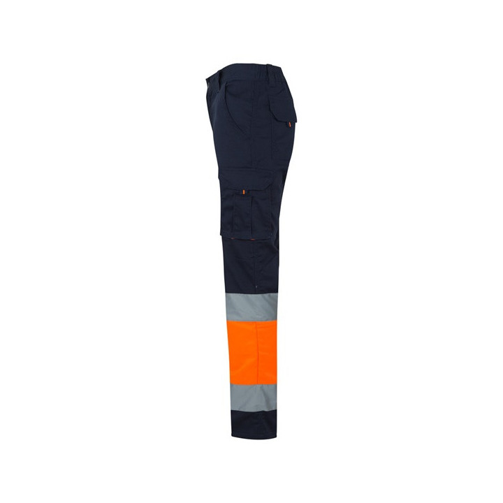 VL ZEUS LARGE. Calças stretch bicolor multibolsos (240g/m²), em algodão (46%), EME (38%) e poliéster (16%)