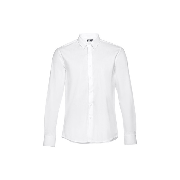 THC PARIS WH. Camisa popelina de manga comprida para homem. Cor branca