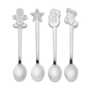 Set de 4 colheres de chá Natal