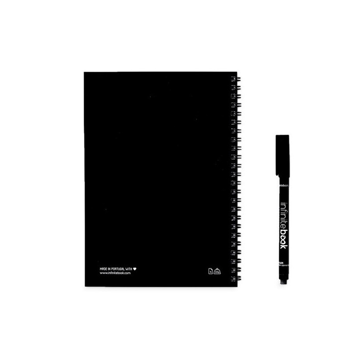 INFINITEBOOK PLAIN A5. "Infinitebook" com capa flexível e 15 páginas lisas estilo quadro branco