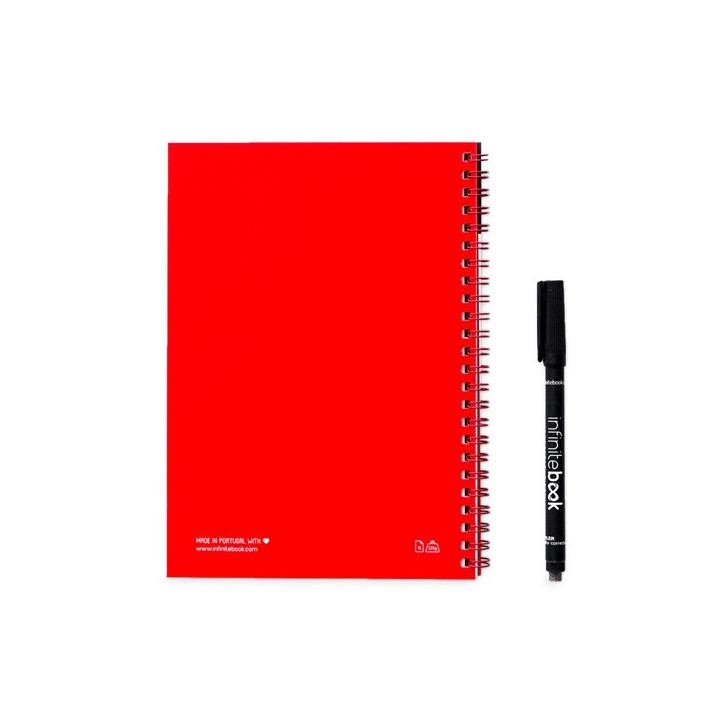 INFINITEBOOK PLAIN A5. "Infinitebook" com capa flexível e 15 páginas lisas estilo quadro branco