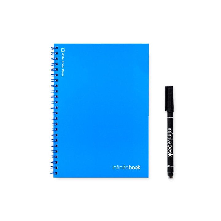 INFINITEBOOK PLAIN A5. "Infinitebook" com capa flexível e 15 páginas lisas estilo quadro branco