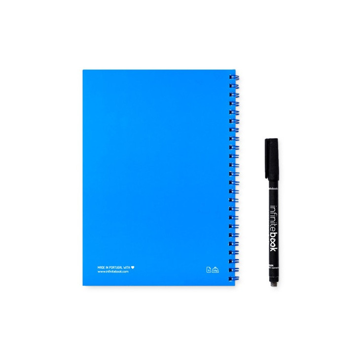 INFINITEBOOK PLAIN A5. "Infinitebook" com capa flexível e 15 páginas lisas estilo quadro branco