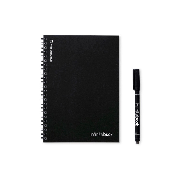 INFINITEBOOK LINED A5. "Infinitebook" com capa flexível e 15 páginas pautadas estilo quadro branco