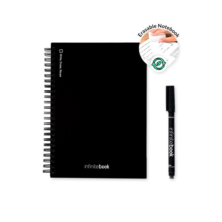 STARTER KIT INFINITEBOOK A5. Kit composto um "Infinitebook", kit de limpeza, marcador e suporte de marcador