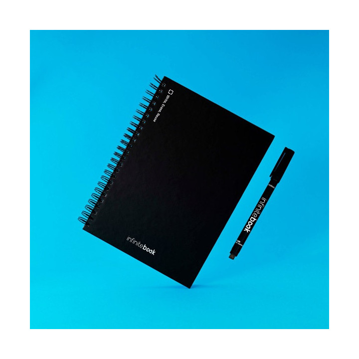 STARTER KIT INFINITEBOOK A5. Kit composto um "Infinitebook", kit de limpeza, marcador e suporte de marcador