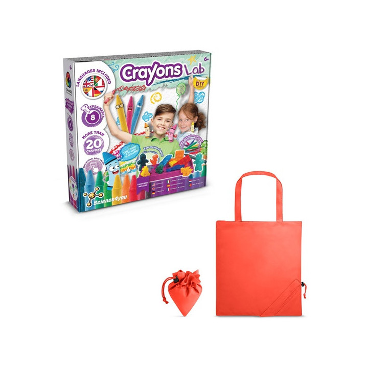 Crayon Factory Kit II. Jogo didático fornecido com saco de oferta dobrável em 190T