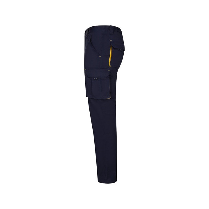 VL FIDES. Calças stretch bicolor multibolsos (240g/m²), em algodão (46%), EME (38%) e poliéster (16%)