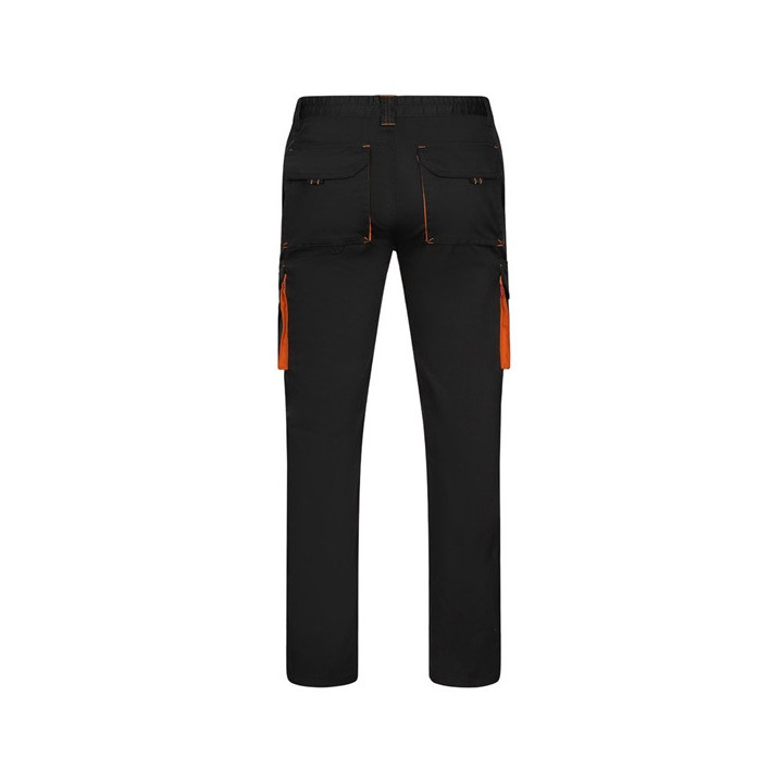 VL FIDES. Calças stretch bicolor multibolsos (240g/m²), em algodão (46%), EME (38%) e poliéster (16%)