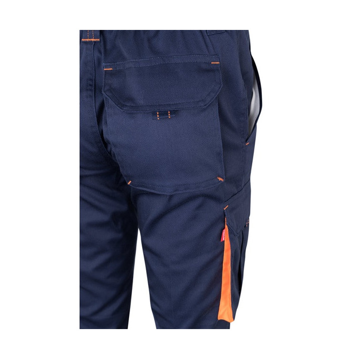 VL FIDES. Calças stretch bicolor multibolsos (240g/m²), em algodão (46%), EME (38%) e poliéster (16%)