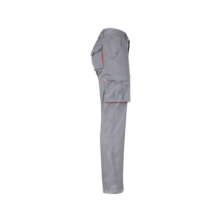 VL FIDES. Calças stretch bicolor multibolsos (240g/m²), em algodão (46%), EME (38%) e poliéster (16%)