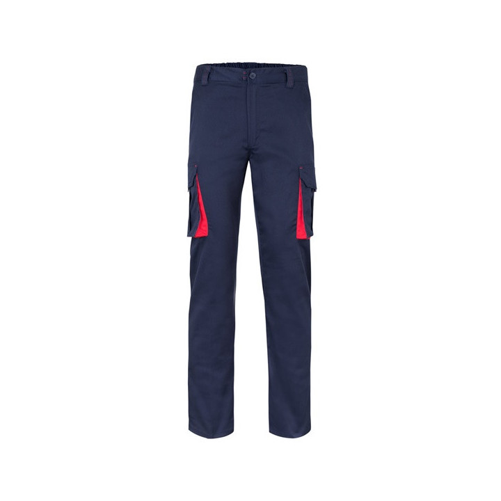 VL FIDES. Calças stretch bicolor multibolsos (240g/m²), em algodão (46%), EME (38%) e poliéster (16%)