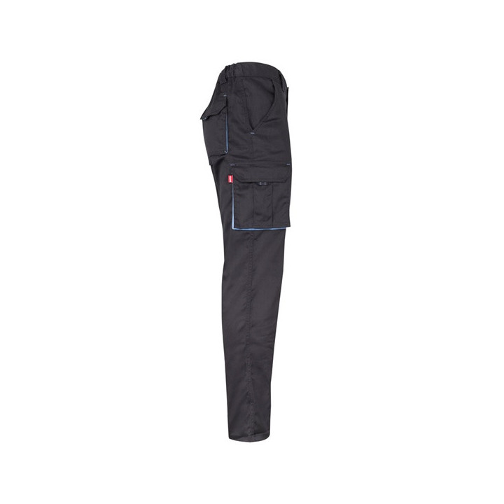 VL FIDES. Calças stretch bicolor multibolsos (240g/m²), em algodão (46%), EME (38%) e poliéster (16%)