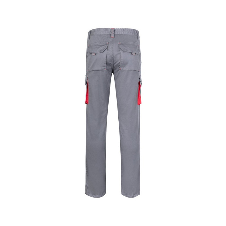 VL FIDES. Calças stretch bicolor multibolsos (240g/m²), em algodão (46%), EME (38%) e poliéster (16%)
