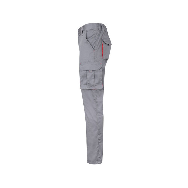 VL FIDES. Calças stretch bicolor multibolsos (240g/m²), em algodão (46%), EME (38%) e poliéster (16%)